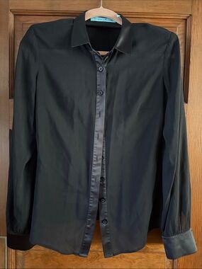Guess by Marciano Y2K Sheer Black Button-Up
